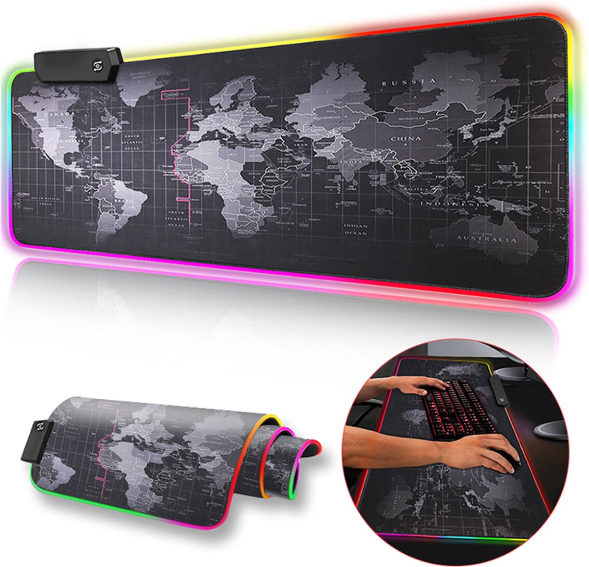 Gaming muismat XXL| LED verlichting|Bedrukking| Mouse pad| Extra Lang| Waterproof|